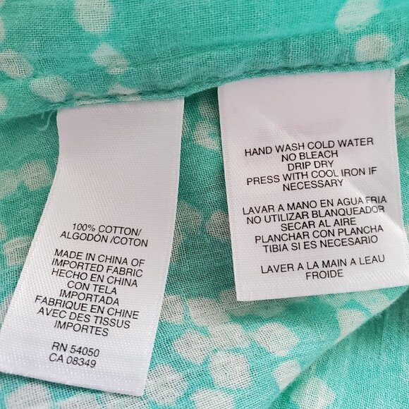 Jones New York Popover Split Neck Sparkly Buttons Long Sleeve Blouse Size Small - Picture 7 of 7